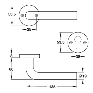 Tay nắm gạt Hafele 903.92.596