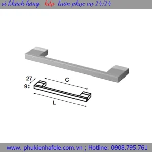 Tay nắm nhôm Hafele mạ màu bạc 148mm 100.90.925