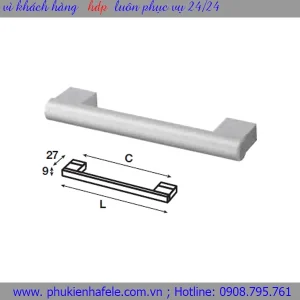 Tay nắm nhôm Hafele mạ màu bạc 167mm 107.55.925