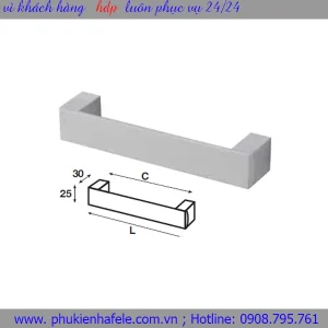 Tay nắm nhôm Hafele mạ màu bạc 143mm 110.73.925