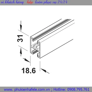 Khung chia giữa màu đen 3m Hafele 403.75.313