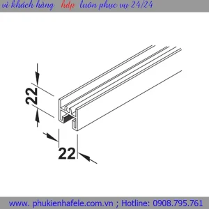 Khung trên dài màu đen 6m Hafele 403.75.305