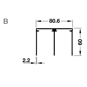 Ray đôi dẫn hướng trên màu đen dài 6000mm Hafele 403.75.390