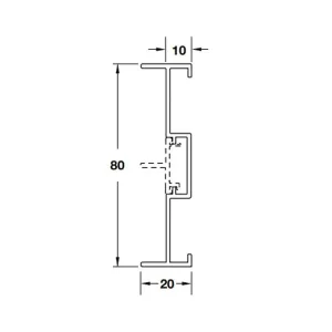 Thanh nhôm nối tường màu bạc dài 6m Hafele 403.75.415