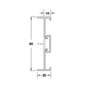 Thanh nhôm nối tường màu đen dài 6m Hafele 403.75.420
