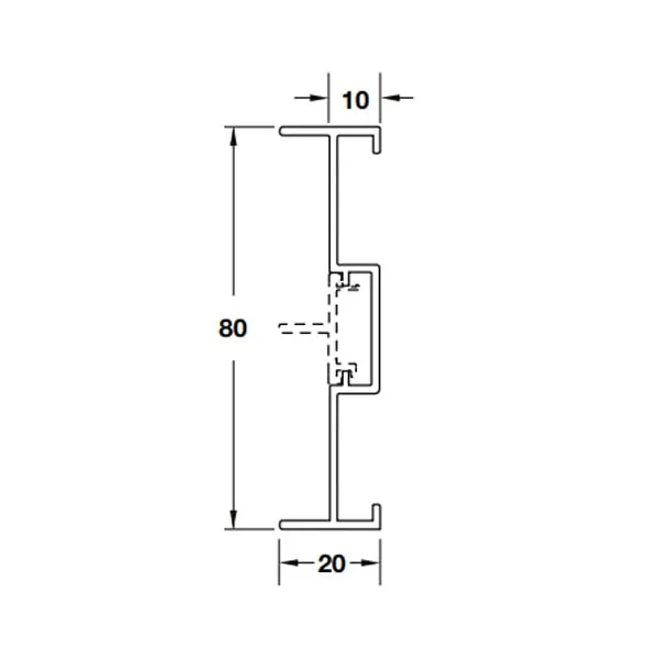 Thanh nhôm nối tường màu đen dài 6m Hafele 403.75.420