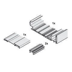 Bộ ray cho cửa trượt bằng mặt chiều rộng tủ 1531-2330 Hafele 406.11.690