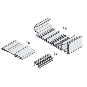 Bộ ray cho cửa trượt bằng mặt chiều rộng tủ 2331-3200 Hafele 406.11.691