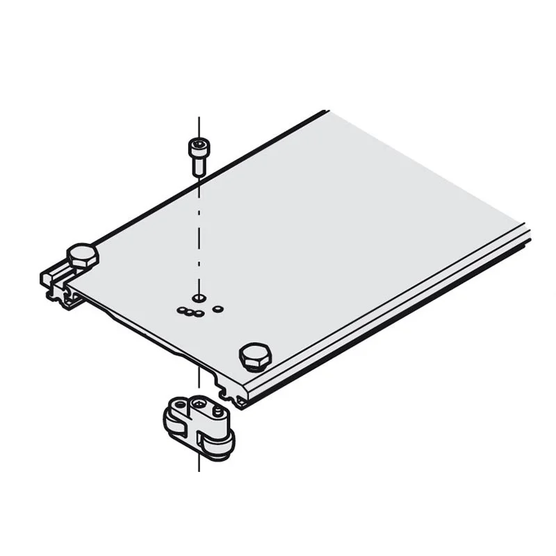 Thanh kết nối phía trên nóc tủ cho 2 cánh cửa khi xếp, có thể điều chỉnh dài 900 mm Hafele 408.30.094