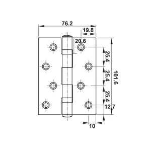 Bản lề lá 2BB 102x76x3mm Hafele DIY 489.05.021