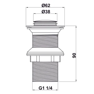 Bộ xả pop-up DIY không có xả tràn Hafele 495.61.975