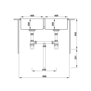 Combo Chậu rửa chén Hafele 880mm 567.20.577