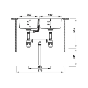 Combo Chậu rửa chén Hafele 860mm 567.20.586