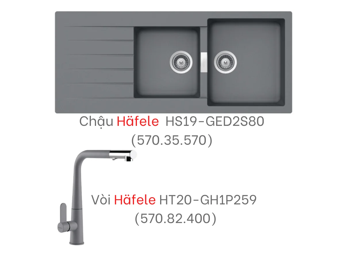 Combo chậu và vòi bếp Hafele 570.35.579