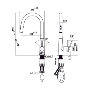 Vòi bếp Hafele HT24-SH1P417 570.85.041