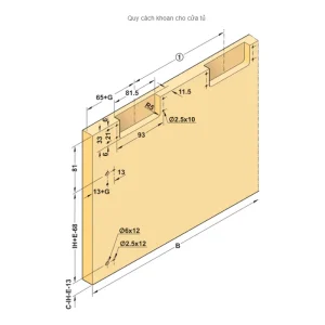 Cửa trượt bằng mặt cho tủ rộng 1800 mm Hafele 406.11.224