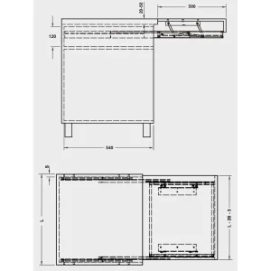 Ray trượt mở rộng bàn 600 mm Hafele 505.73.934