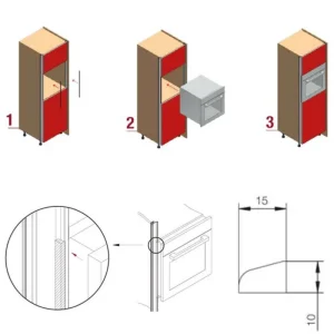 Thanh Gola dọc-phụ kiện bảo vệ lò nướng khi lắp tay nắm dọc giữa và mặt bên Hafele 126.36.220