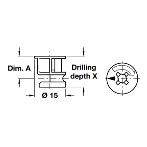 Vỏ nối Minifix 15/15 không vành Hafele 262.26.532