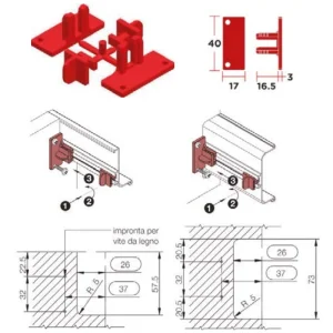 Bas liên kết phụ trợ nhanh cho tay nắm Gola chữ J và chữ C Hafele 712.63.511