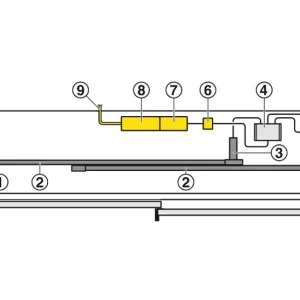 Bộ điều khiển trượt bằng điện cho cửa trượt 2 cánh thẳng rộng 1600-2400 mm Hafele 402.35.020