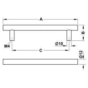 Tay nắm Inox Hafele 136mm 155.01.400