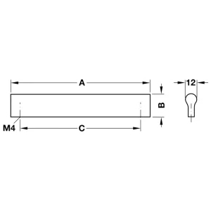 Tay nắm nhôm Hafele mạ màu bạc 84mm 155.01.115