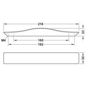Tay nắm tủ Hafele mạ niken bóng-đen 218mm 106.62.386