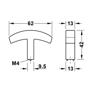 Tay nắm tủ Hafele màu mạ crom bóng 62mm 106.70.130