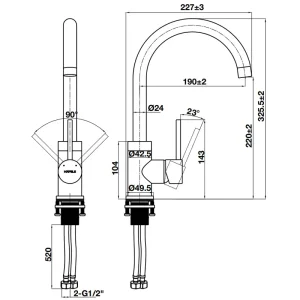 Vòi bếp Hafele màu đen HT21-CH1F220C 577.56.300