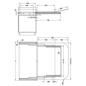 Phụ kiện bản mở rộng 600mm Hafele 505.73.944