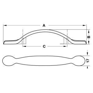 Tay nắm cổ điển Hafele 144mm 122.07.121