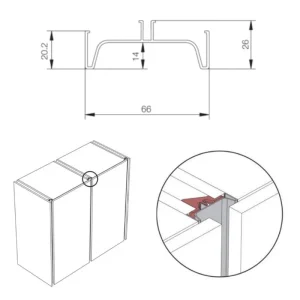 Tay nắm dọc đôi Gola/ Lắp giữa chiều dài hữu dụng 2400 mm màu vàng Hafele 126.37.948
