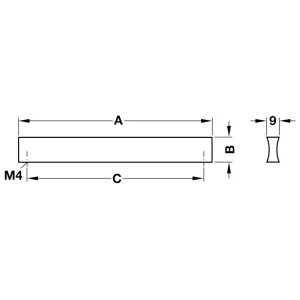 Tay nắm nhôm Hafele mạ màu bạc 76mm 155.01.111