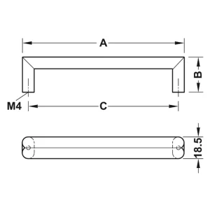 Tay nắm tủ Hafele mạ đồng 144mm 106.61.933