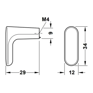 Tay nắm tủ Hafele màu crom bóng 34mm 106.69.152