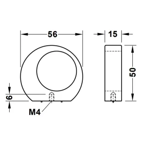 Tay nắm tủ Hafele màu vàng mờ 56mm 106.70.136