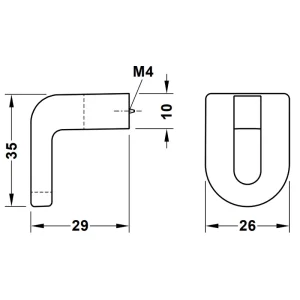 Tay nắm tủ Hafele màu mạ crom bóng 35mm 106.69.073