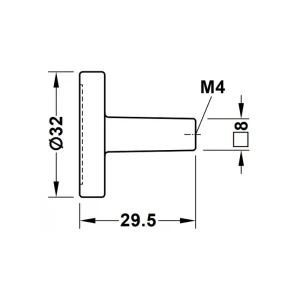 Tay nắm tủ Hafele màu đen mờ 32mm 106.70.180