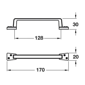 Tay nắm cổ điển màu pewter cổ Hafele 170mm 107.03.915