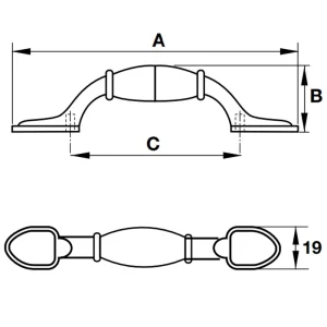 Tay nắm cổ điển Hafele 127mm 121.26.141