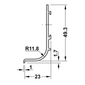 Tay nắm dạng thanh nhôm mạ màu bạc Hafele 126.37.911