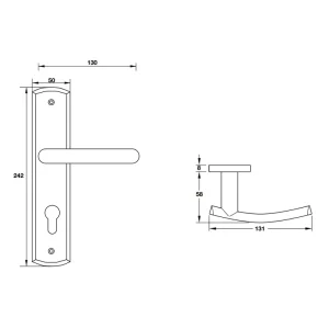Tay nắm gạt đế dài Inox 316 Hafele 903.78.588