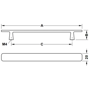Tay nắm tủ Hafele màu mạ niken đen mờ 181mm 106.69.190