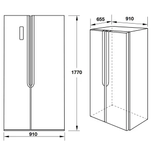 Tủ lạnh SIDE BY SIDE Hafele HF-SB5321FB 534.14.021