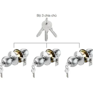 Bộ 3 khóa tròn và chìa chủ Häfele DIY 489.93.252