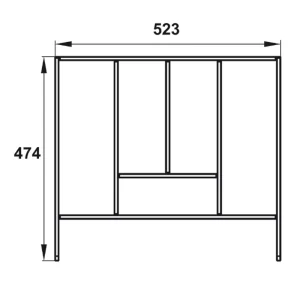 Bộ khay chia ngăn kéo rộng 600mm màu trắng mờ Hafele 552.52.807