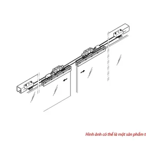 Bộ phụ kiện đồng bộ cho cửa trượt 2 cánh CLASSIC L Hafele 941.02.005