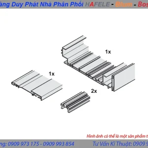 Bộ ray cho cửa trượt bằng mặt chiều rộng tủ 1531-2330 Hafele 406.11.690