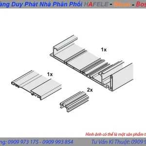 Ray cho cửa trượt bằng mặt rộng 1731-2530 mm Hafele 406.11.680